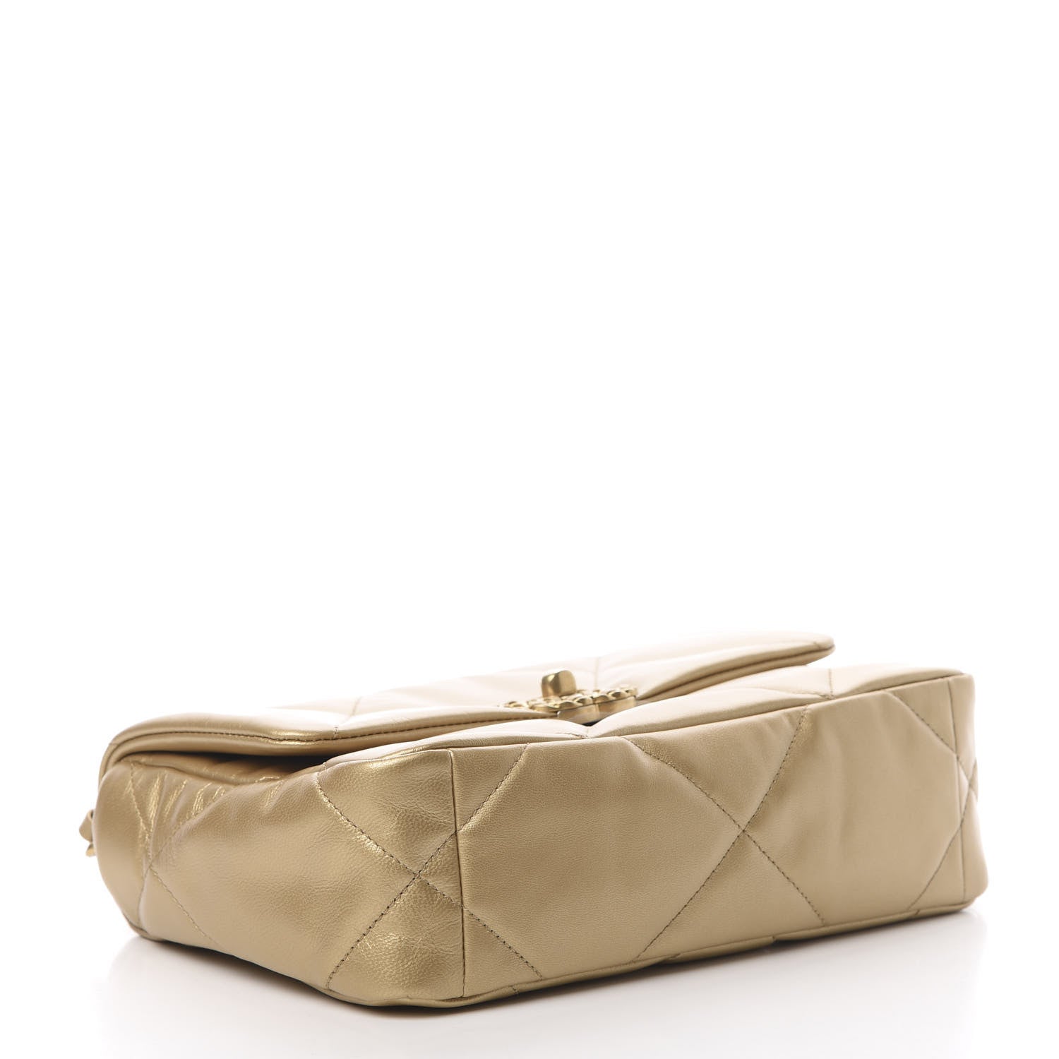Chanel Metallic Goatskin Quilted Medium 19 Flap Gold 5 of 12