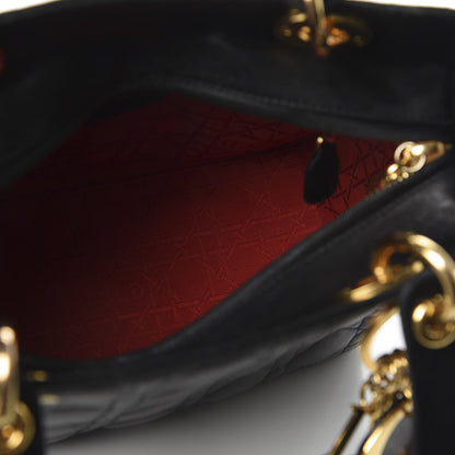 Christian Dior Lambskin Cannage Medium Lady Dior Black 8 of 10