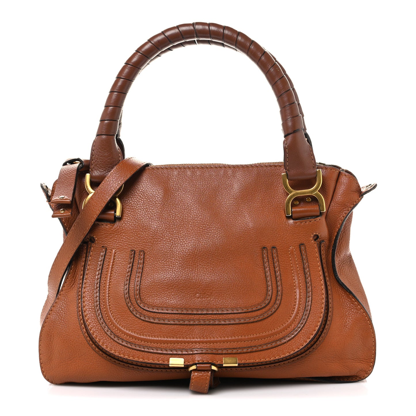 Calfskin Medium Marcie Satchel Tan