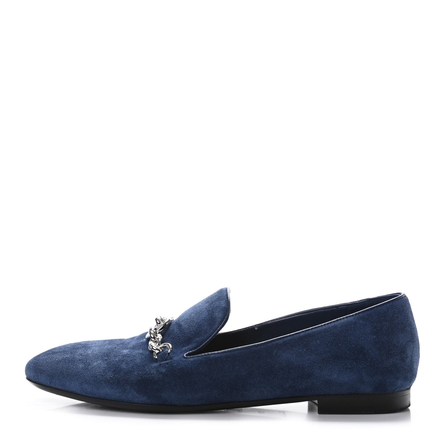 Suede Schoolgirl Flat Slippers 38 Blue