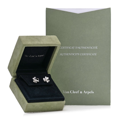 Van Cleef & Arpels 18K White Gold Diamond Mini Frivole Earrings 5 of 5