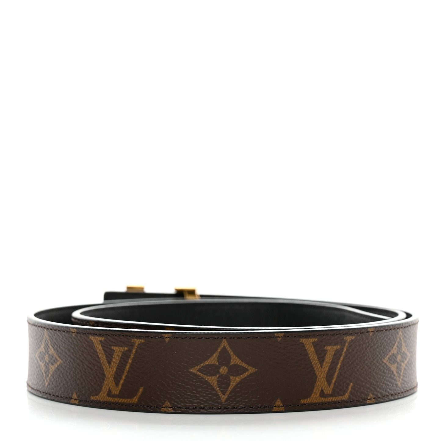 Calfskin Monogram 30mm LV Initiales Reversible Belt 95 38 Black
