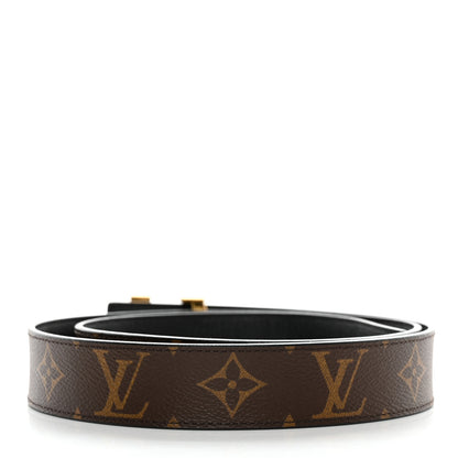 Louis Vuitton Calfskin Monogram 30mm LV Initiales Reversible Belt 95 38 Black 2 of 6