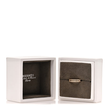 Hermes 18K Rose Gold Diamond Ariane Wedding Band Ring 52 6 5 of 5