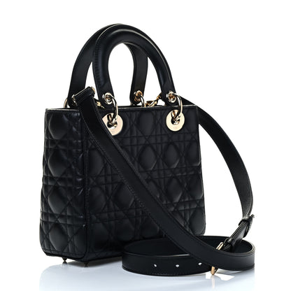 Christian Dior Lambskin Cannage Small Lady Dior Black 3 of 5