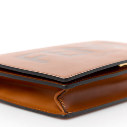 Fendi Vitello King Tamponato Logo Embossed Medium Wallet On Chain Cuoio 10 of 11