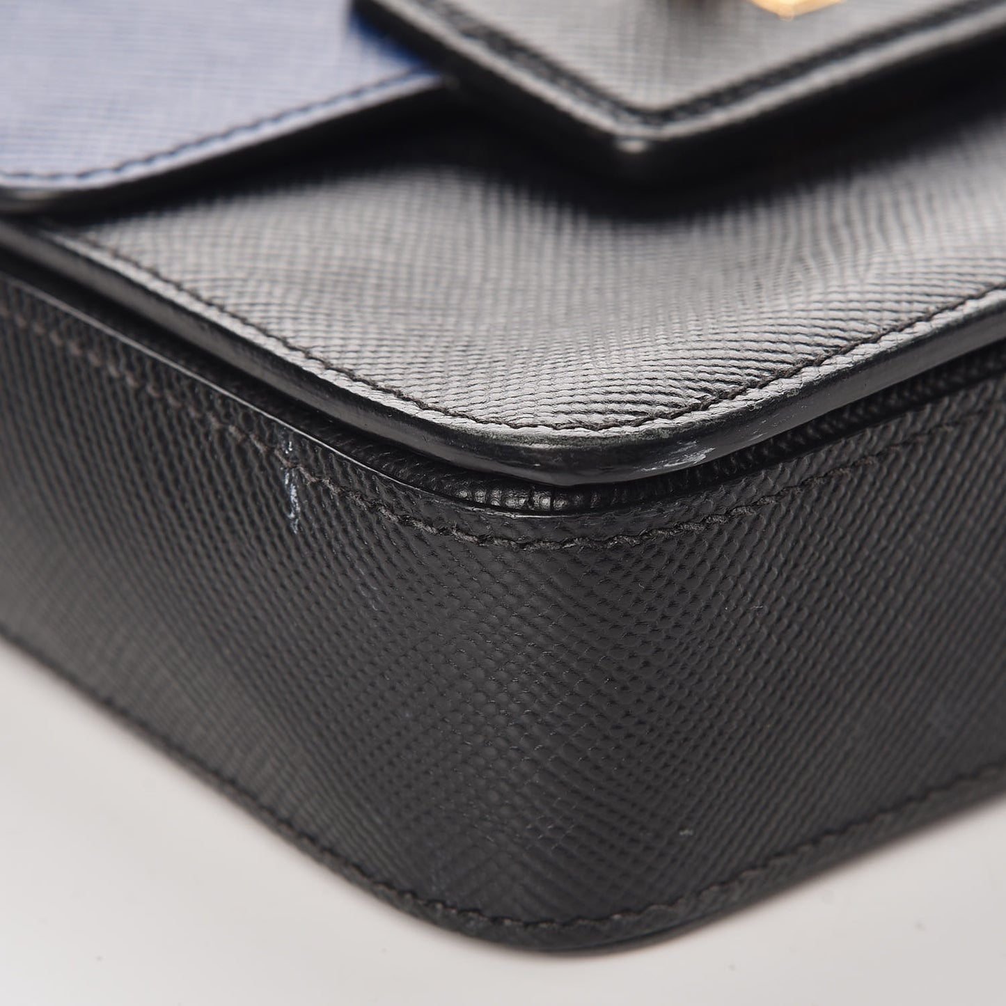 Saffiano Bi-Color Crossbody Bag Inchiostro Black