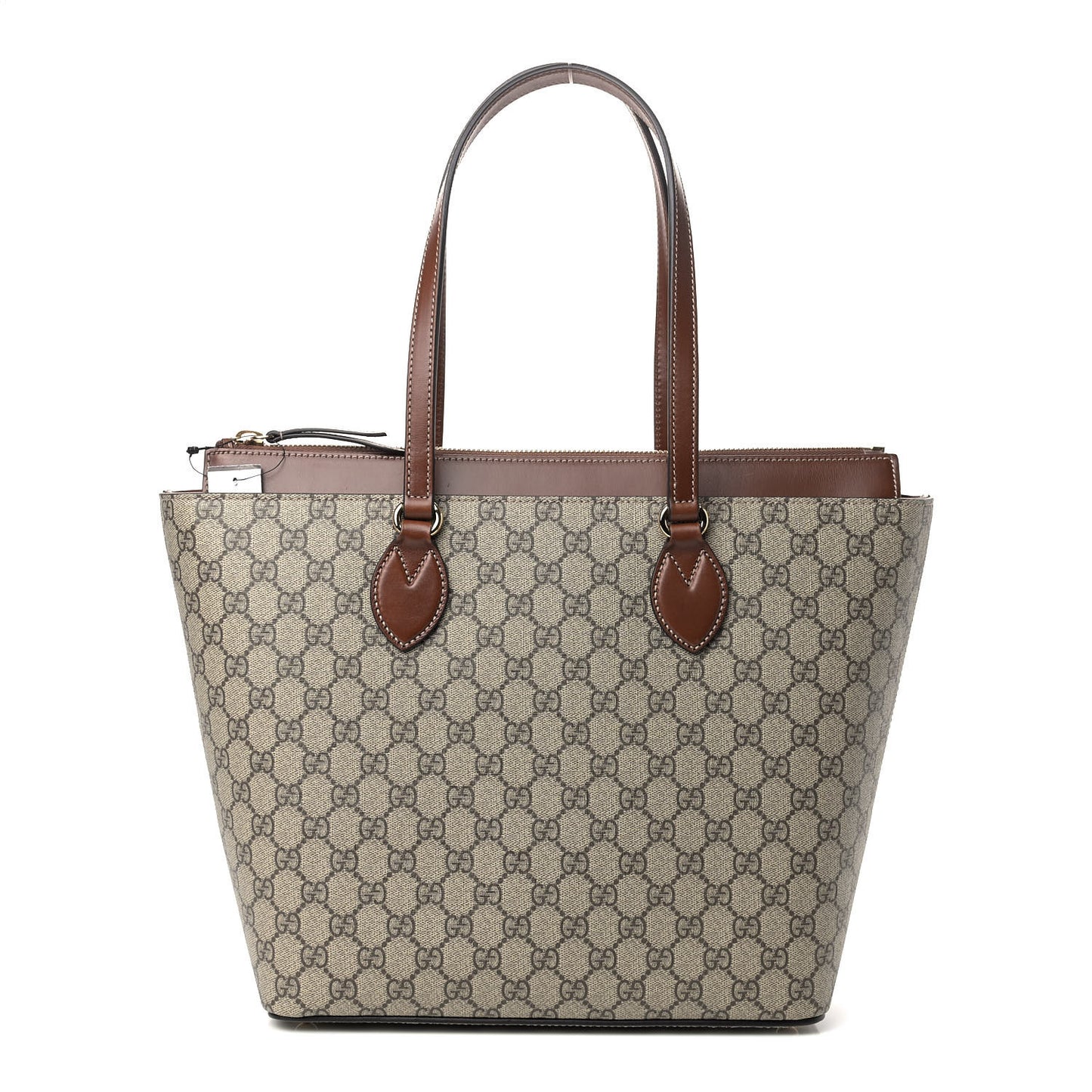 GG Supreme Monogram Medium Zippered Bucket Tote Beige Tuscany