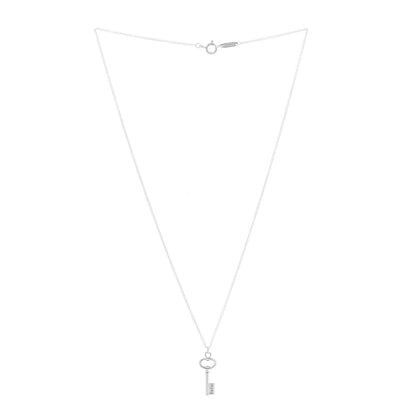 Tiffany Sterling Silver Mini Oval Key Pendant Necklace 3 of 6