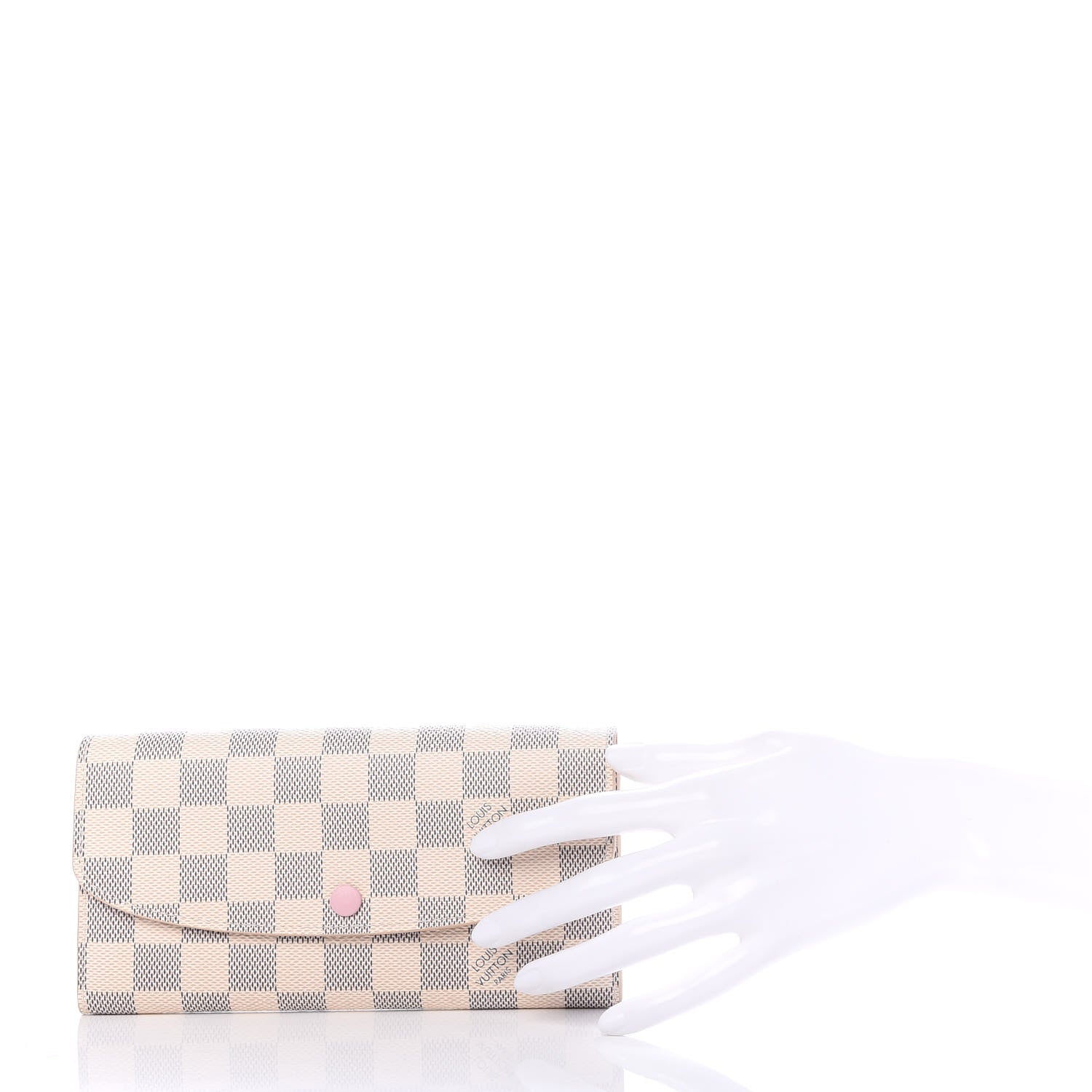 Louis Vuitton Damier Azur Emilie Wallet Rose Ballerine 2 of 7