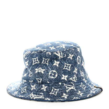 Louis Vuitton Monogram Denim Jacquard Bob Bucket Hat M Blue 6 of 8