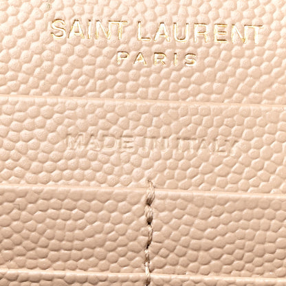 Saint Laurent Grain De Poudre Matelasse Chevron Monogram Chain Wallet Dark Beige 8 of 12