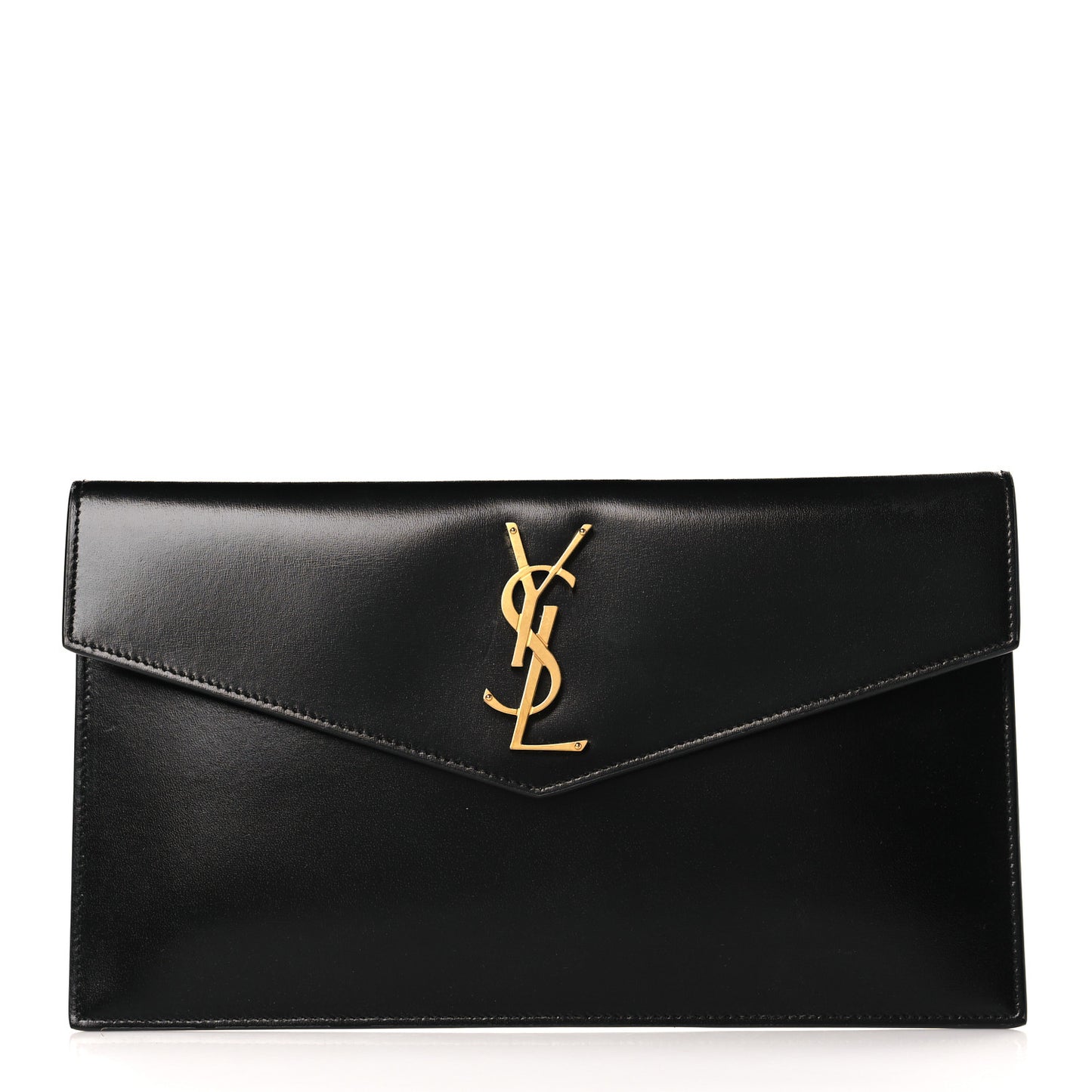 Smooth Shiny Calfskin Monogram Uptown Pouch Black