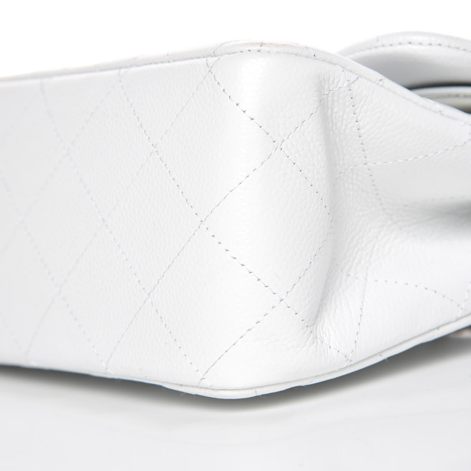 Chanel Caviar Quilted Jumbo Double Flap White 6 of 15