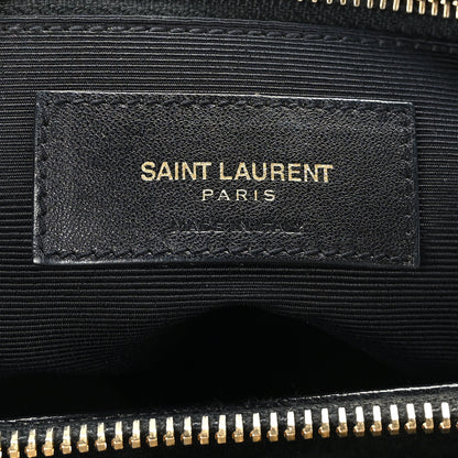 Saint Laurent Grain De Poudre Matelasse Chevron Monogram Shopping Bag Black 6 of 10