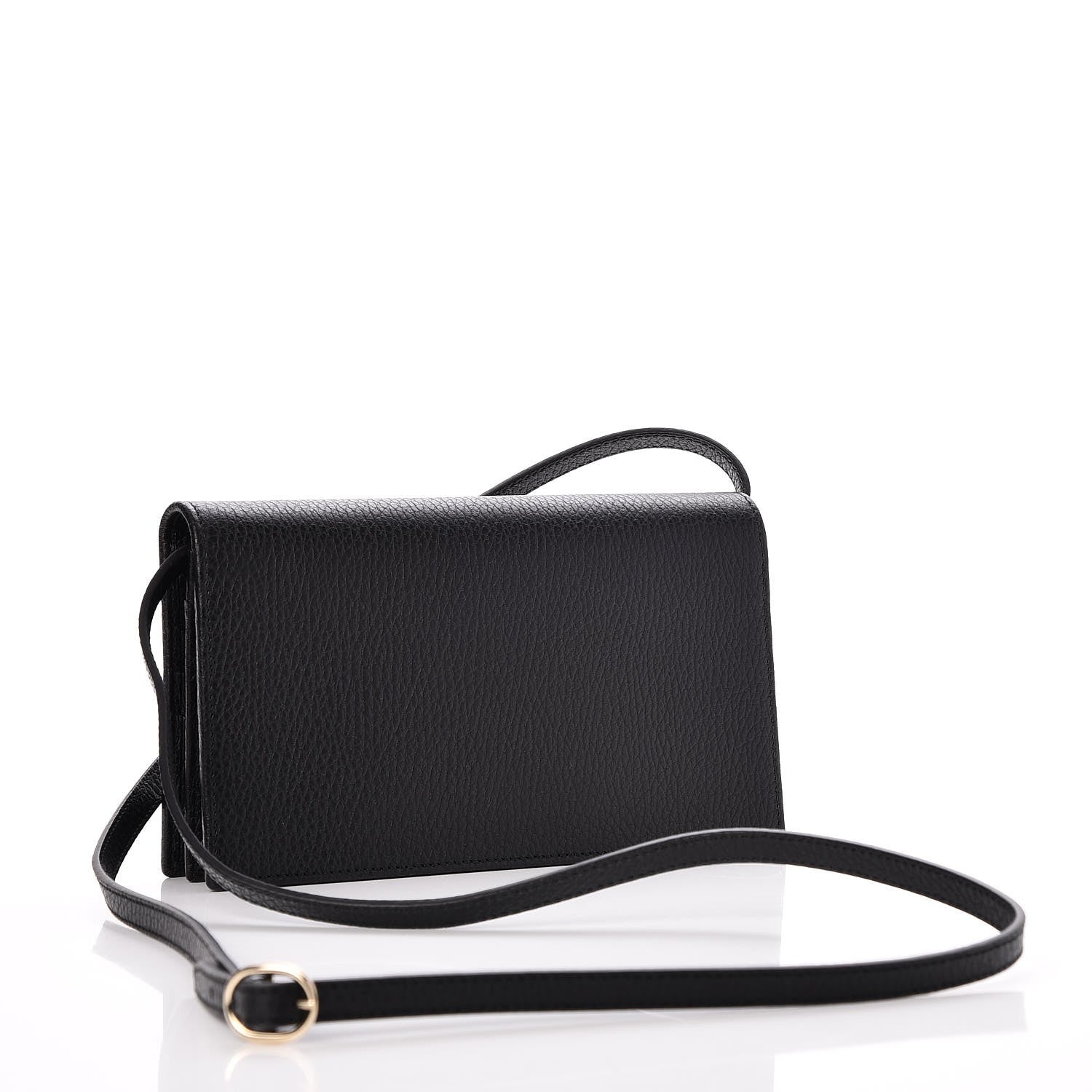 Gucci Dollar Calfskin Mini Swing Wallet Bag Black 3 of 9