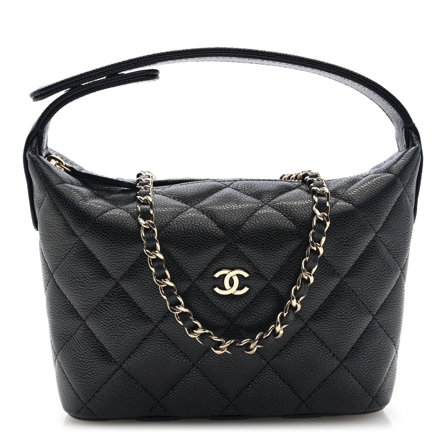 Chanel Caviar Quilted Hobo Clutch With Chain Black 1 of 11