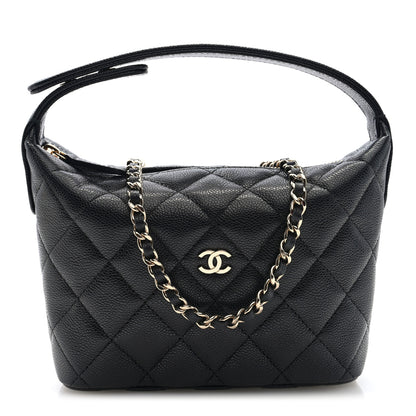 Chanel Caviar Quilted Hobo Clutch With Chain Black 1 of 11
