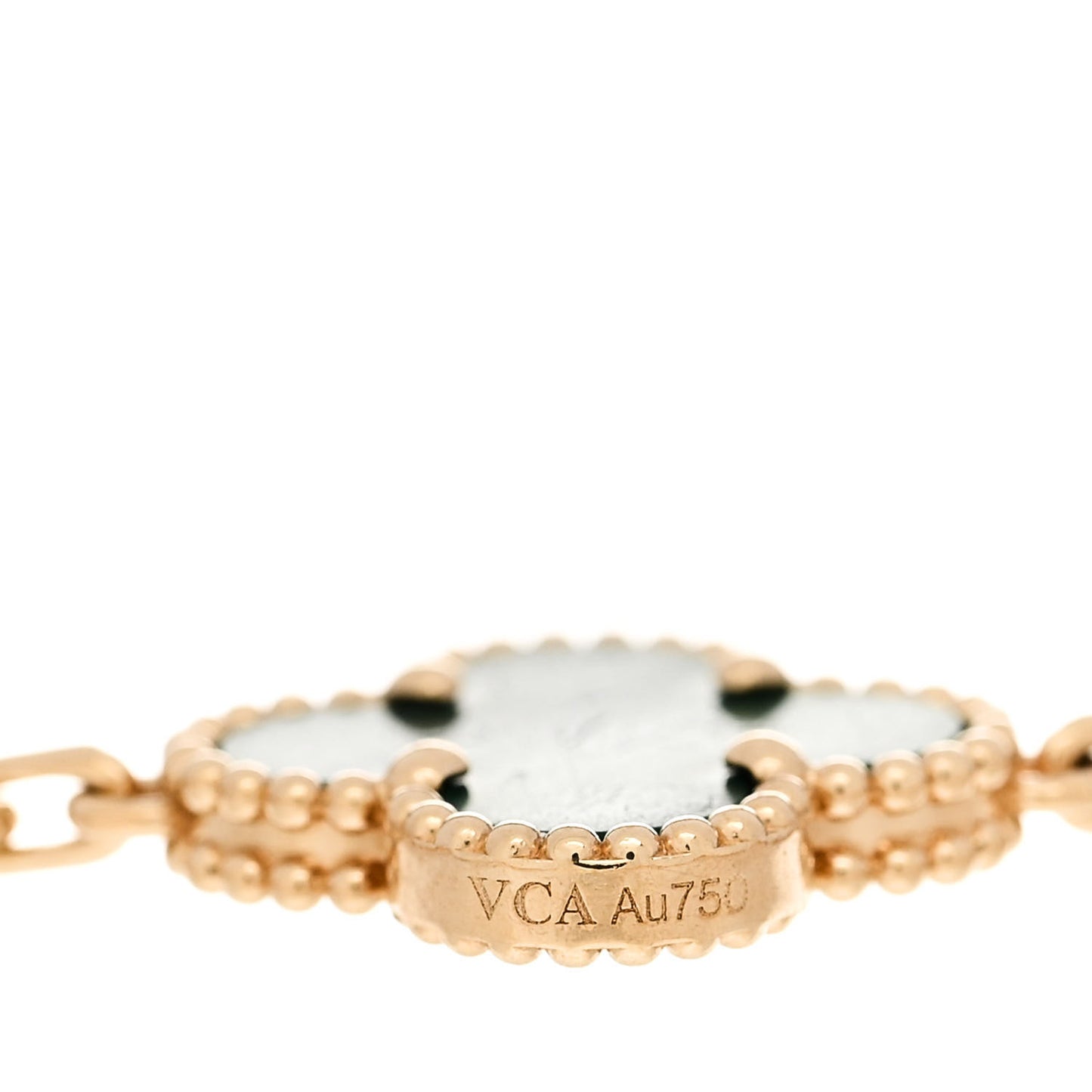 18K Yellow Gold Malachite 5 Motifs Vintage Alhambra Bracelet