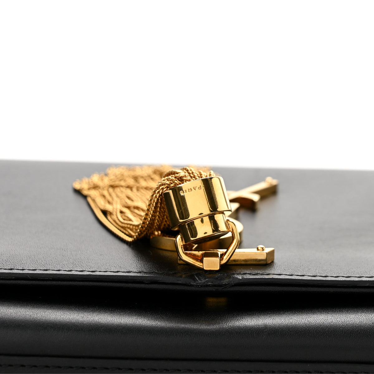 Calfskin Classic Monogram Tassel Clutch Black