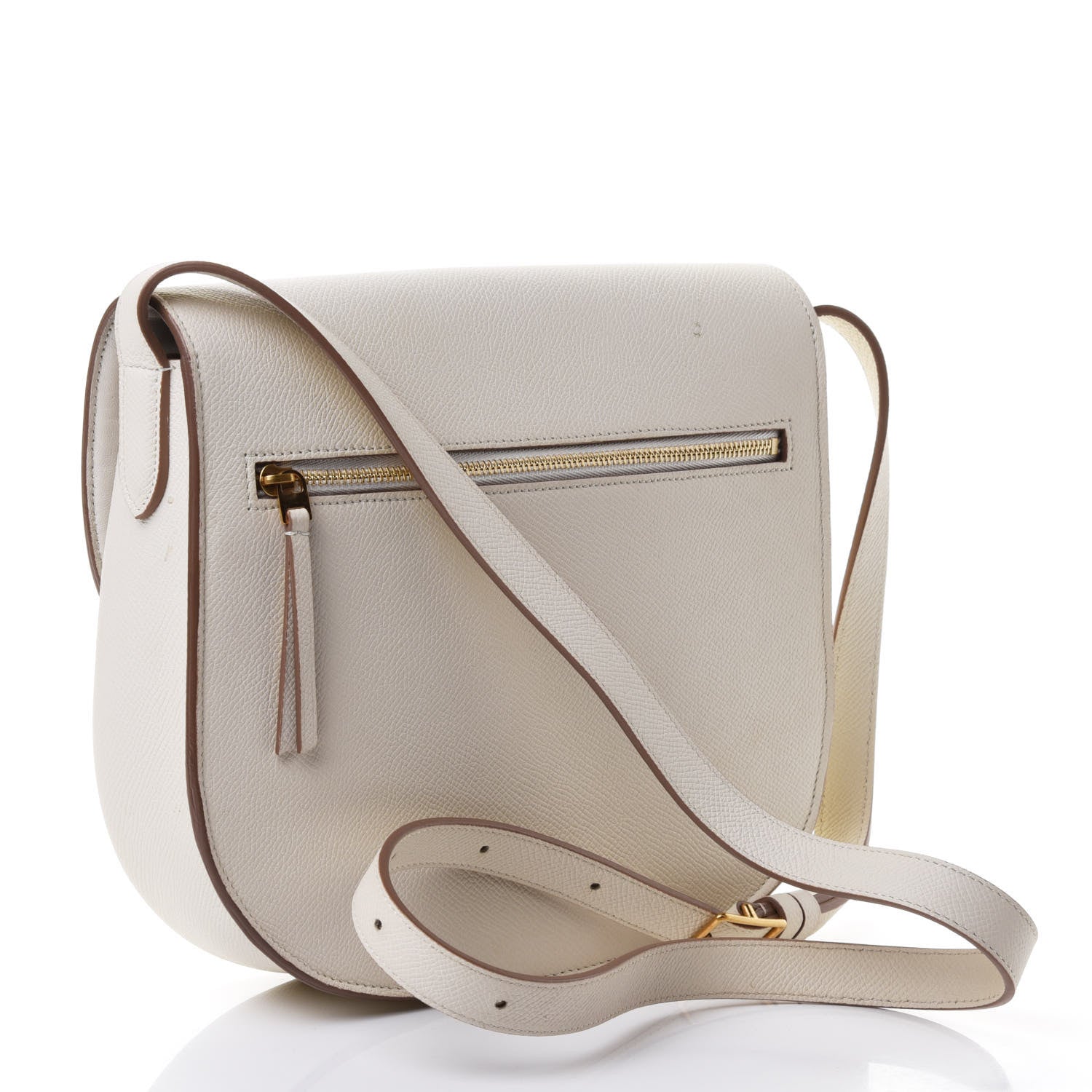 Celine Grained Calfskin Small Trotteur White 2 of 4