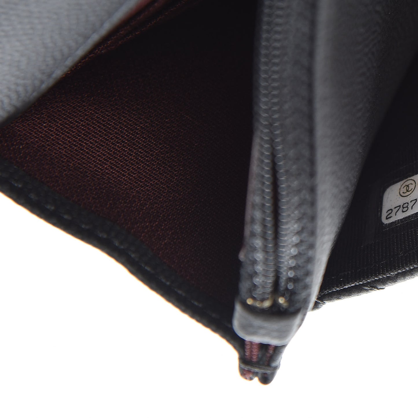 Caviar Chevron Quilted Wallet On Chain WOC Black