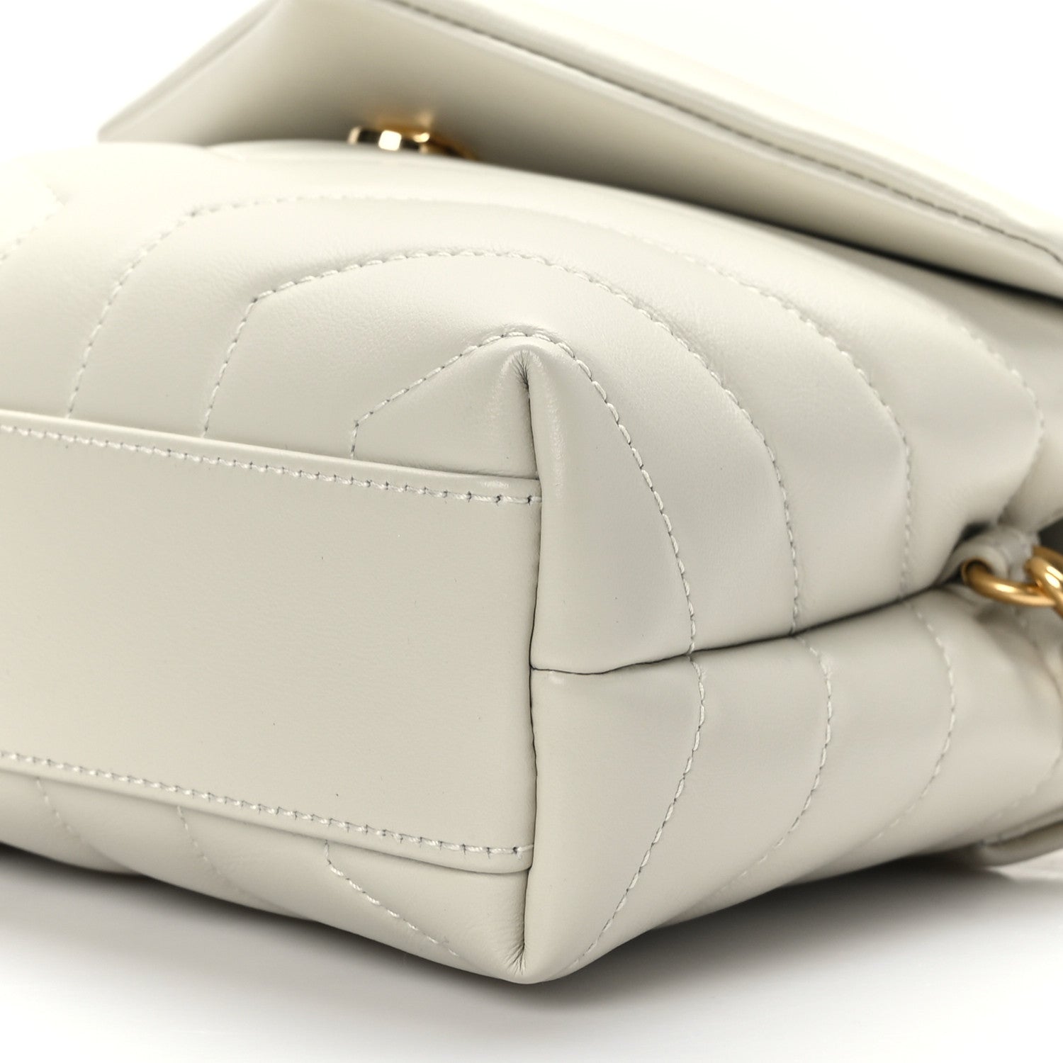 Saint Laurent Calfskin Y Quilted Monogram Toy Loulou Crossbody Bag Crema Soft 10 of 11