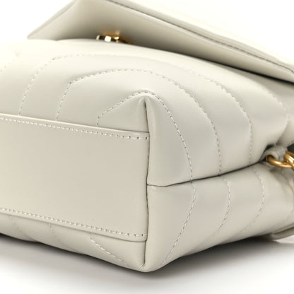 Saint Laurent Calfskin Y Quilted Monogram Toy Loulou Crossbody Bag Crema Soft 10 of 11