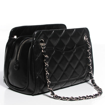 Chanel Lambskin Quilted Shopping Tote Black 4 of 8