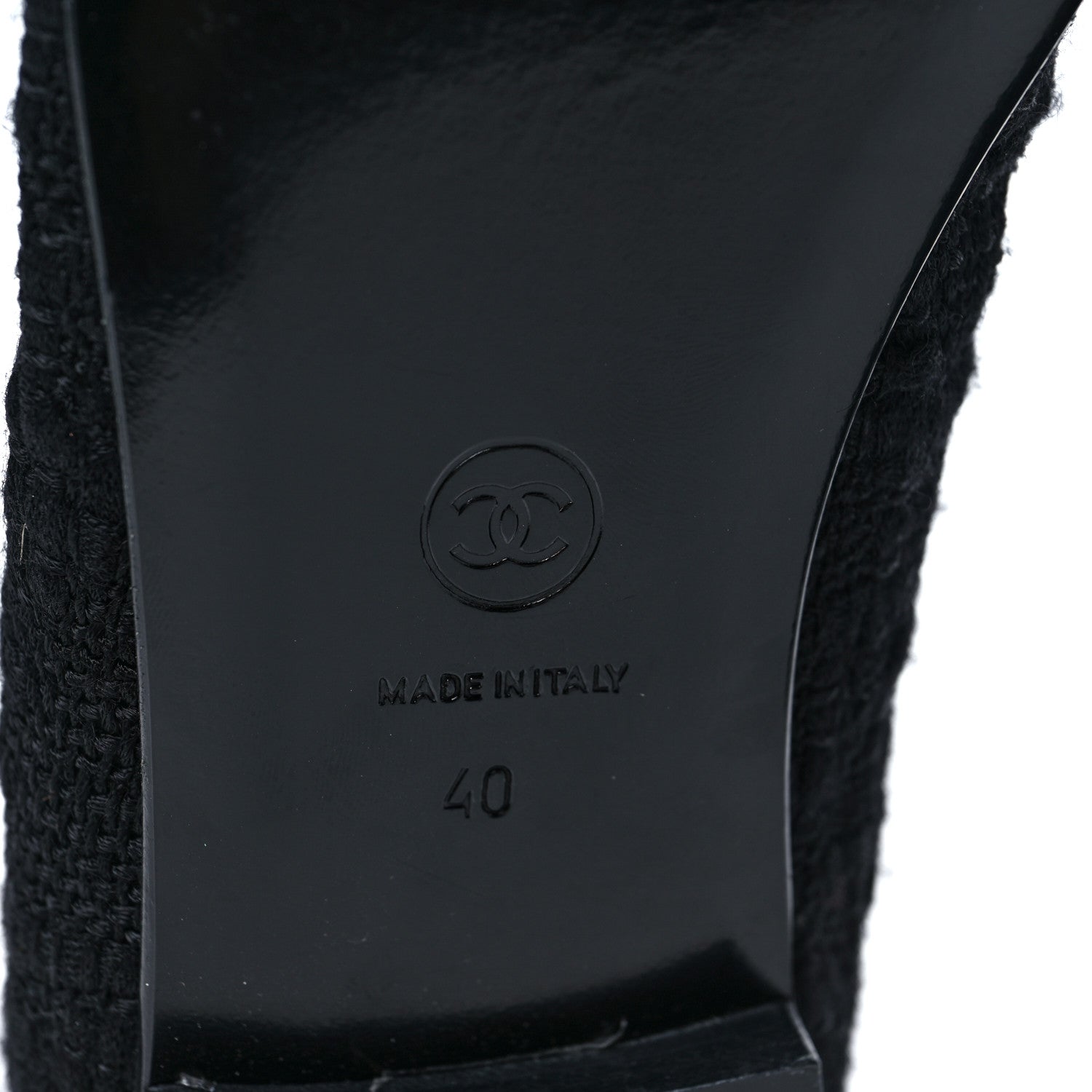 Chanel Tweed Patent Cap Toe Ballerina Flats 40 Black 6 of 8