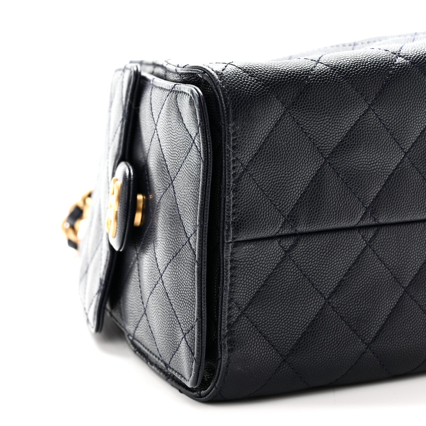 Caviar Quilted Small Chanel 25 Handbag Dark Navy