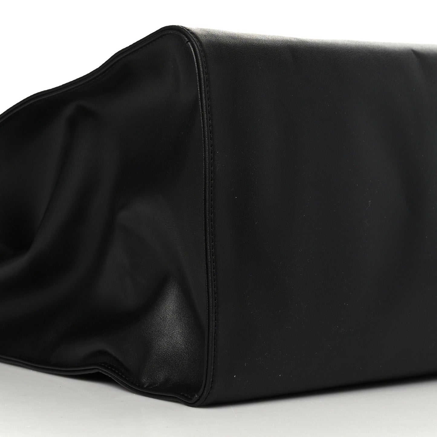 Vegan Leather Large Shopping Bag Black