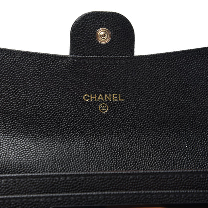 Chanel Caviar Quilted Medium Gusset Flap Wallet Black 6 of 9