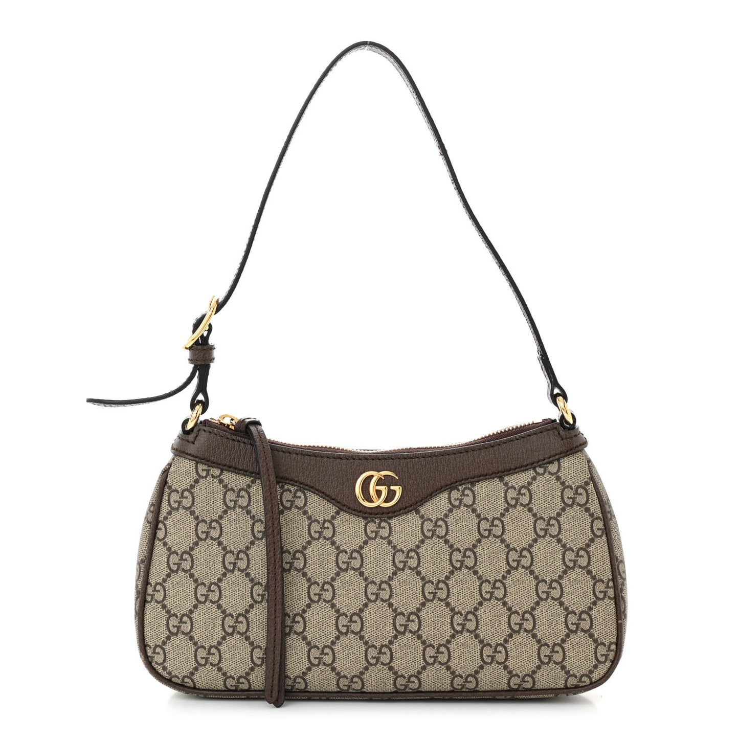 GG Supreme Monogram Textured Dollar Calfskin Small Ophidia Hobo Beige Ebony New Acero