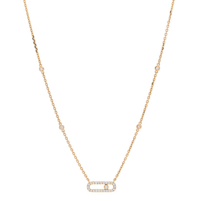 Messika 18K Yellow Gold Diamond Move Uno Pave Necklace 1 of 6