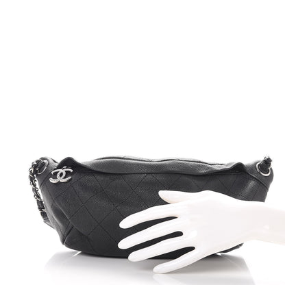 Chanel Lambskin Quilted Banane Waist Bag Fanny Pack Black 3 of 8