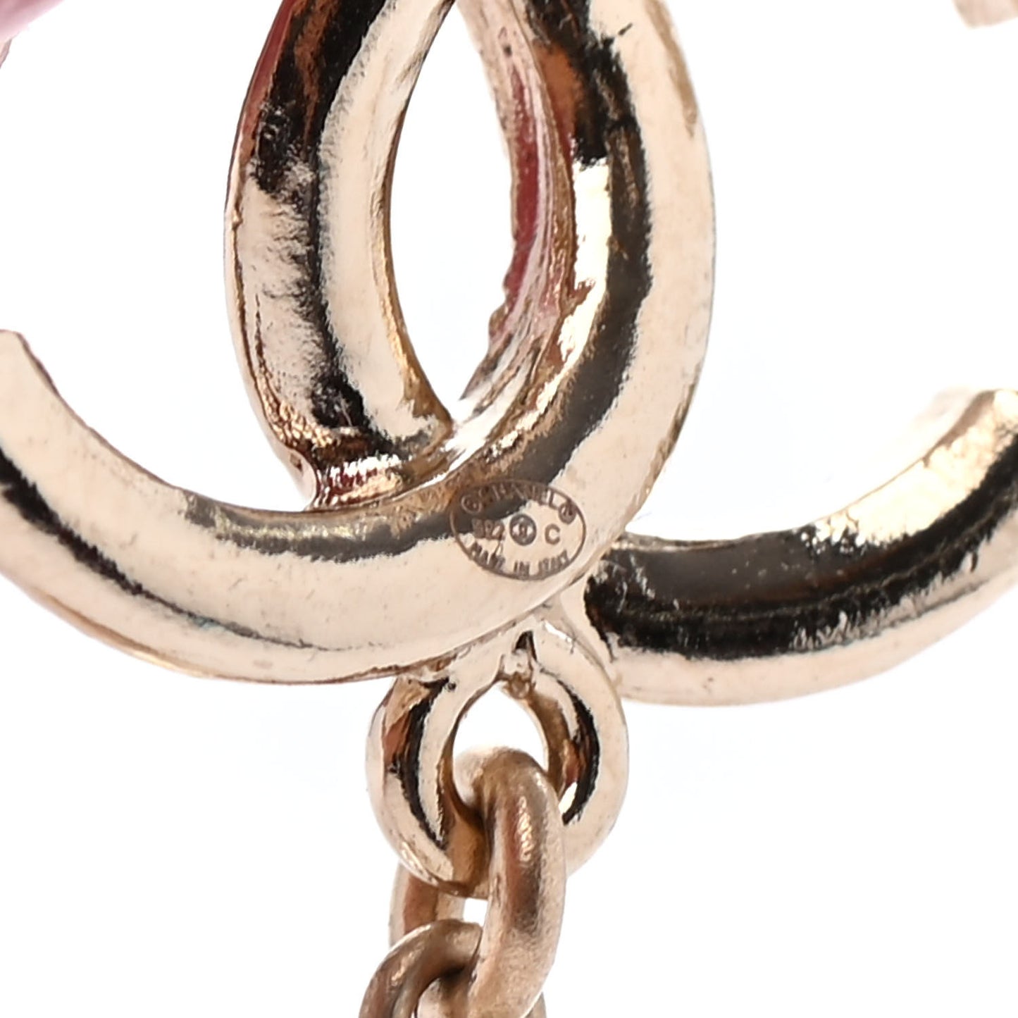 Pearl CC Heart Drop Earrings Gold