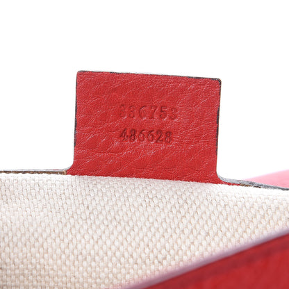Gucci Pebbled Calfskin Medium Soho Clutch Red 7 of 13