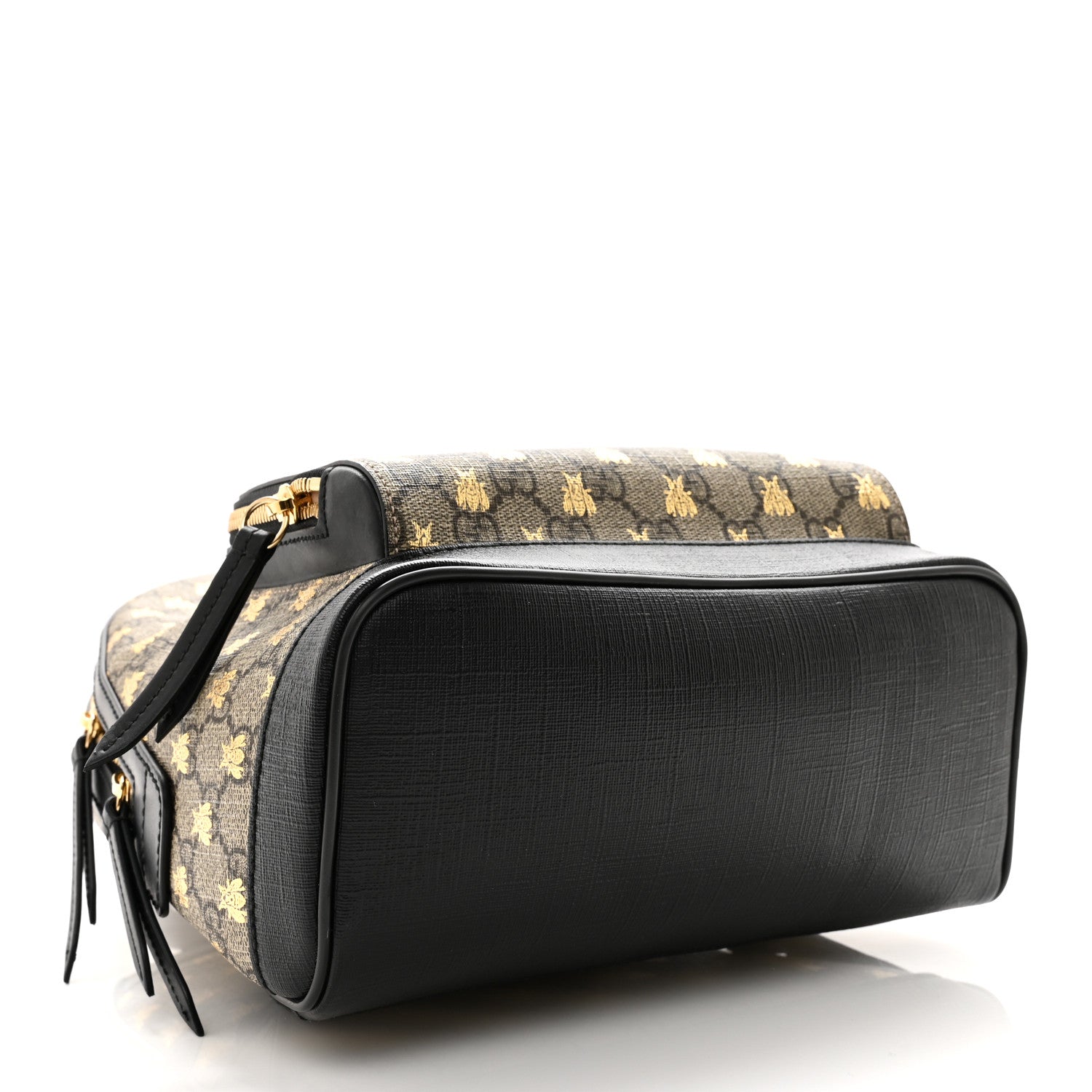 Gucci GG Supreme Monogram Bees Print Small Day Backpack Beige Oro Black 4 of 10