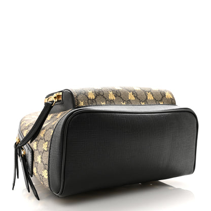 Gucci GG Supreme Monogram Bees Print Small Day Backpack Beige Oro Black 4 of 10