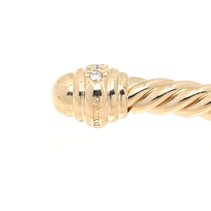David Yurman 18K Yellow Gold Diamond 3mm Cablespira Bracelet 4 of 5