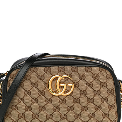Gucci Monogram Matelasse Diagonal Small GG Marmont Chain Shoulder Bag Beige Black 8 of 12