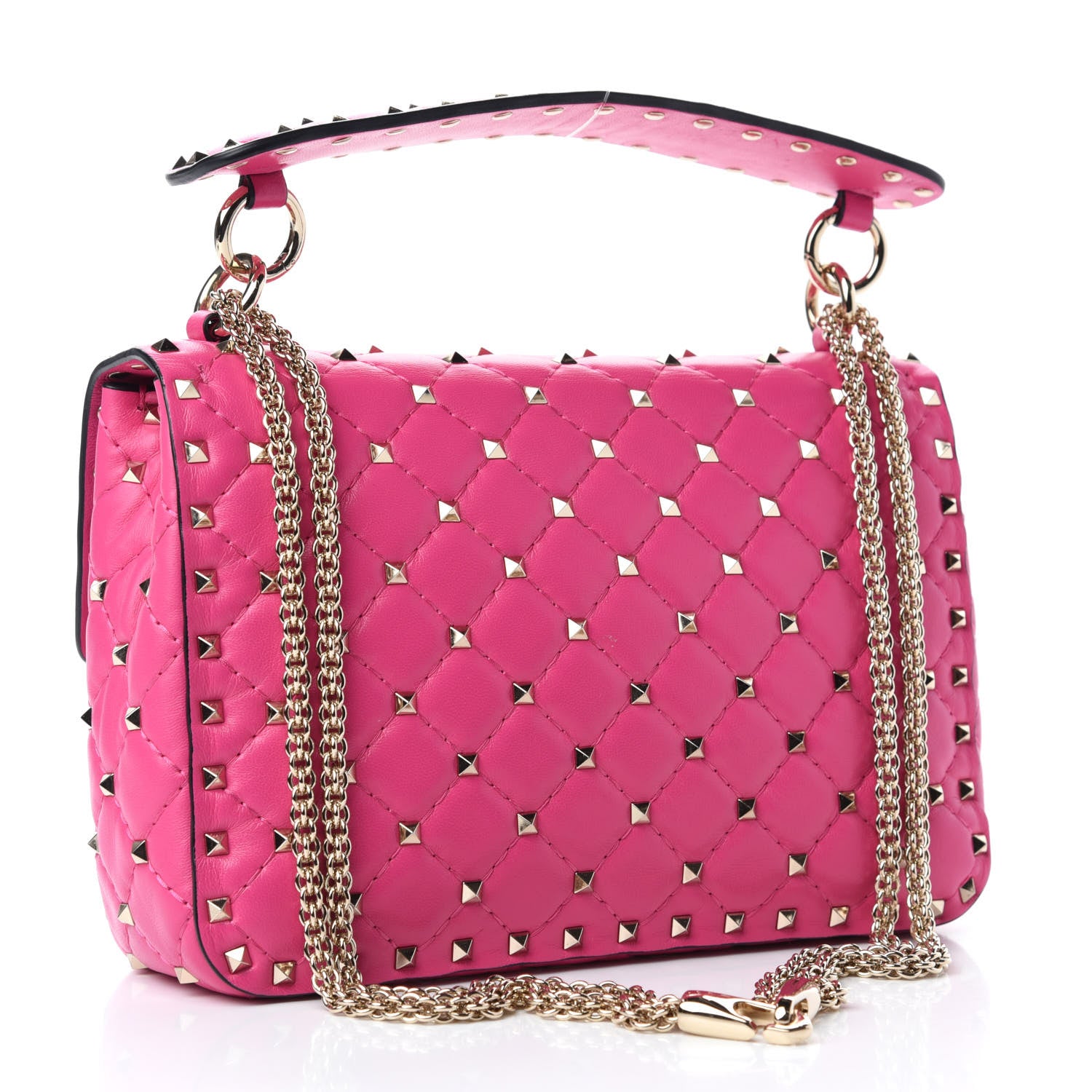 Valentino Garavani Nappa Medium Rockstud Spike Shoulder Bag Pink Orchid 3 of 9