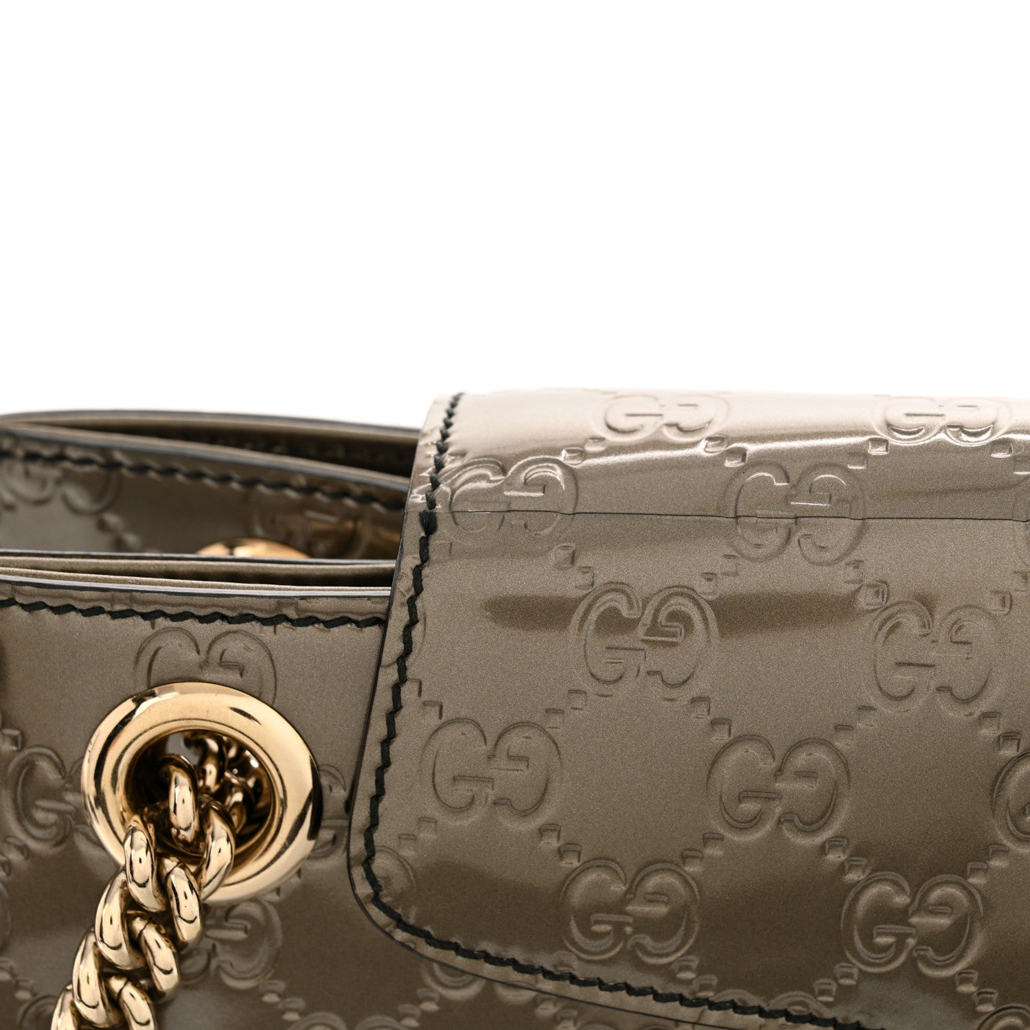 Gucci Shine Guccissima Large Emily Chain Shoulder Bag Sasso 13 of 13