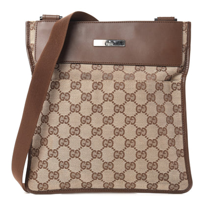 Gucci Monogram Messenger Crossbody Bag Brown 1 of 10