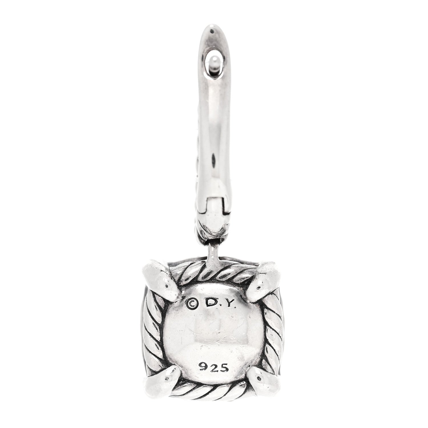 David Yurman Sterling Silver Diamond 10mm Chatelaine Drop Earrings 4 of 4