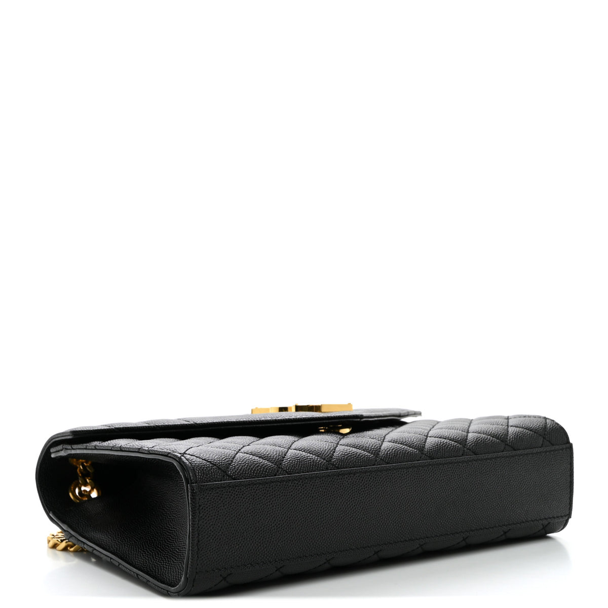 Saint Laurent Grain De Poudre Textured Mixed Matelasse Triquilt Medium Monogram Satchel Black 4 of 9
