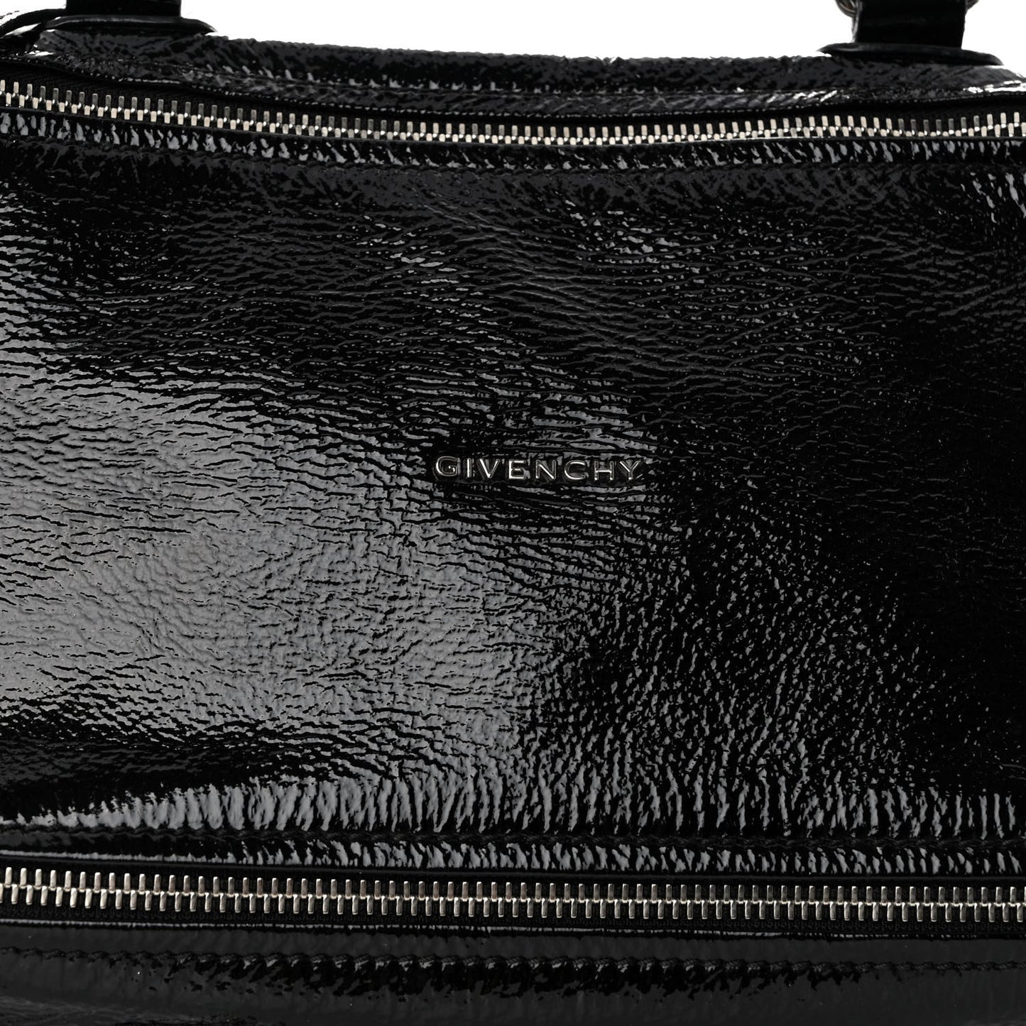 Crinkled Patent Medium Pandora Black