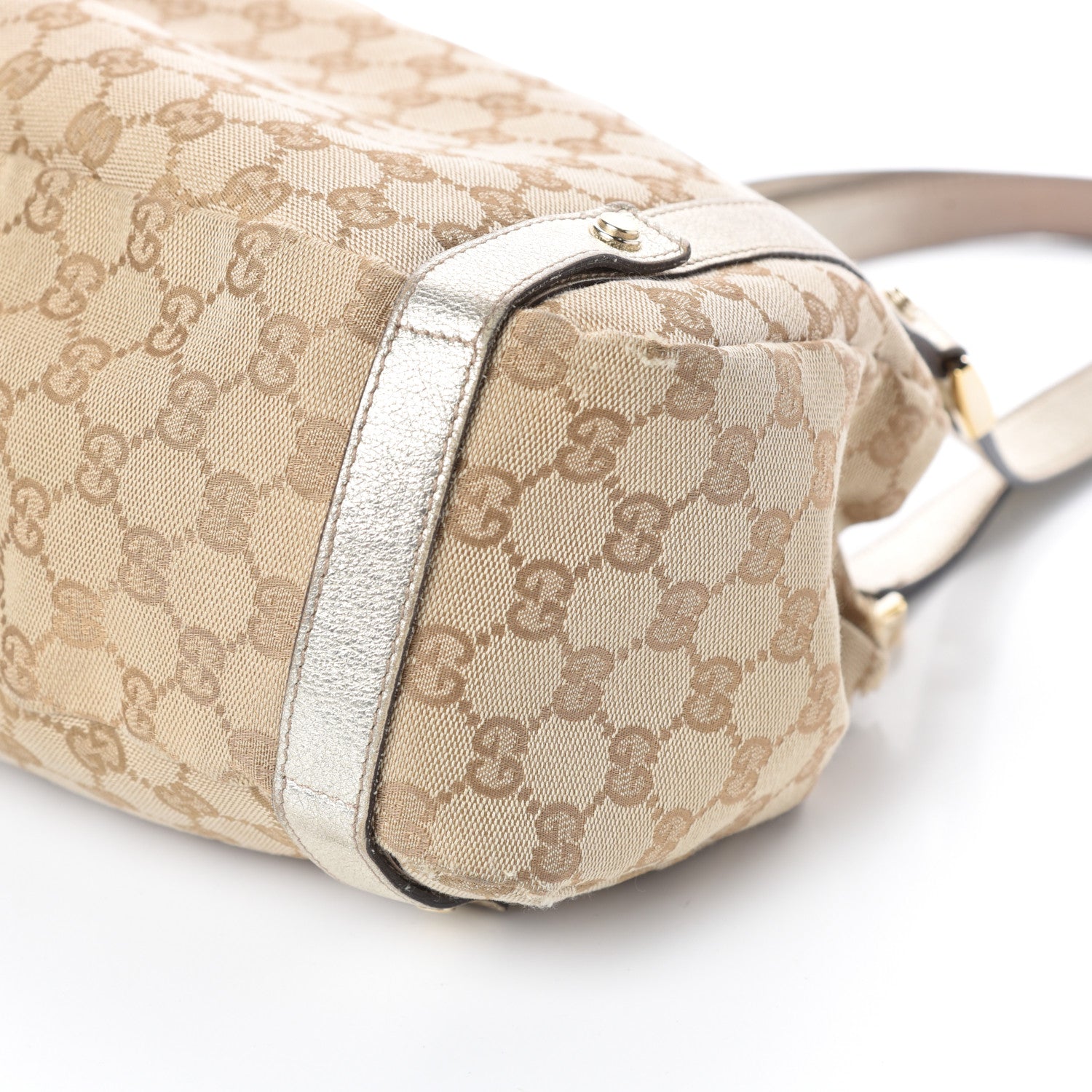 Gucci Monogram Medium Abbey Shoulder Bag Gold 9 of 10