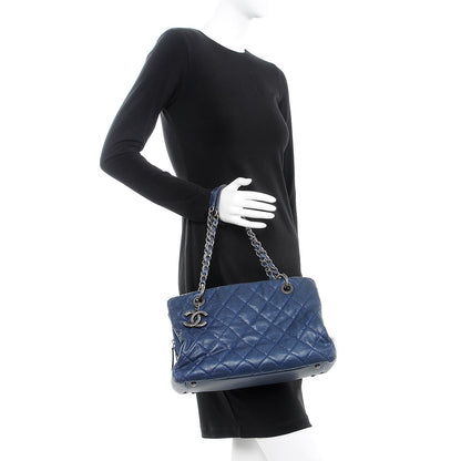 Chanel Iridescent Caviar Quilted Chic Shopping Tote Dark Blue 2 of 11